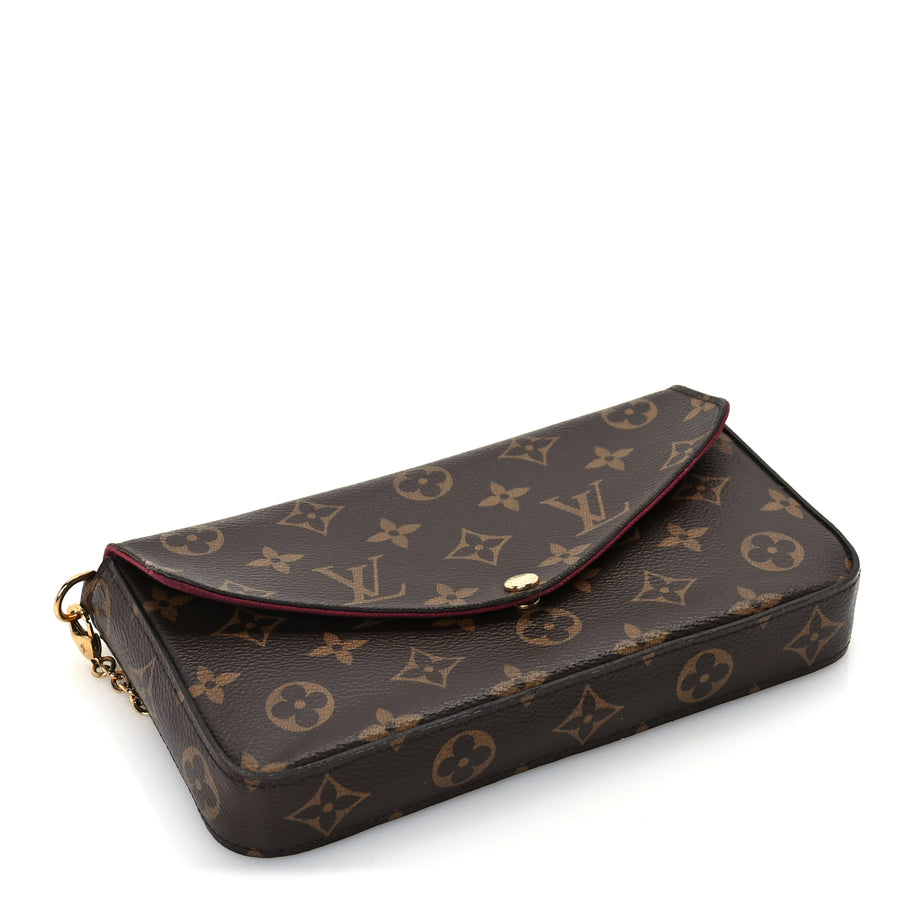 Louis Vuitton Monogram Pochette Felicie Chain Wallet  Fuchsia Image 4