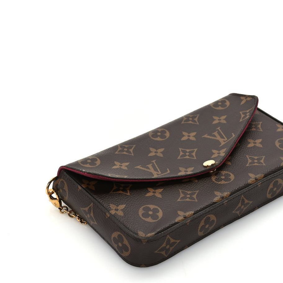 Louis Vuitton Monogram Pochette Felicie Chain Wallet  Fuchsia Image 8