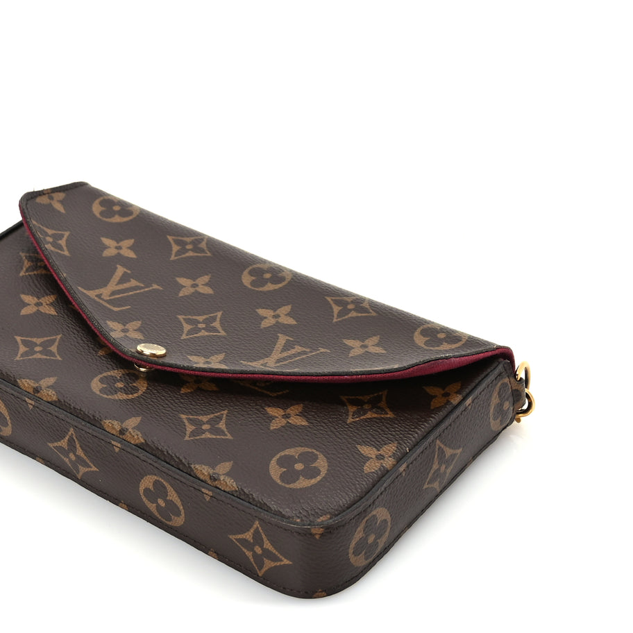 Louis Vuitton Monogram Pochette Felicie Chain Wallet  Fuchsia Image 9