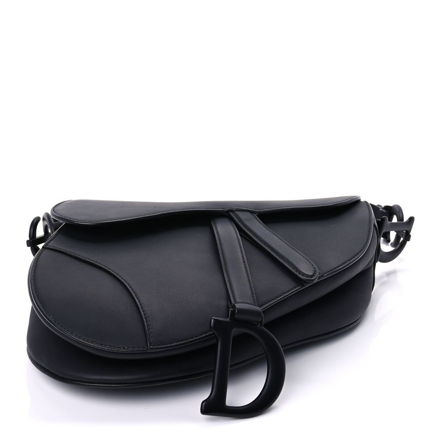 Christian Dior Ultra Matte Calfskin Saddle Bag With Strap  Black Image 3