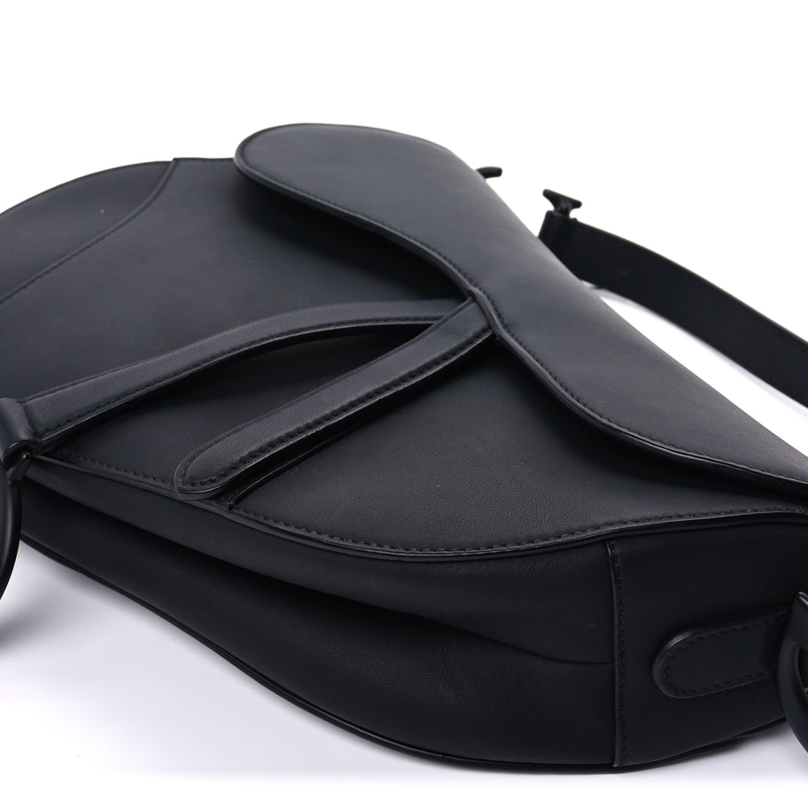 Christian Dior Ultra Matte Calfskin Saddle Bag With Strap  Black Image 7