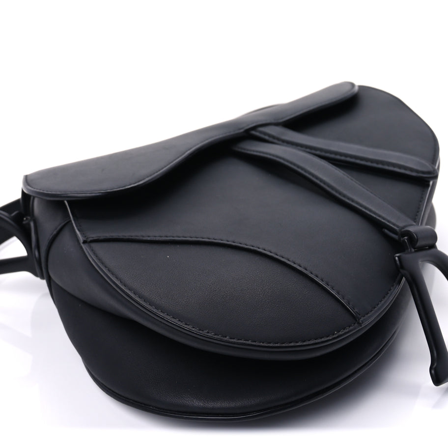 Christian Dior Ultra Matte Calfskin Saddle Bag With Strap  Black Image 8