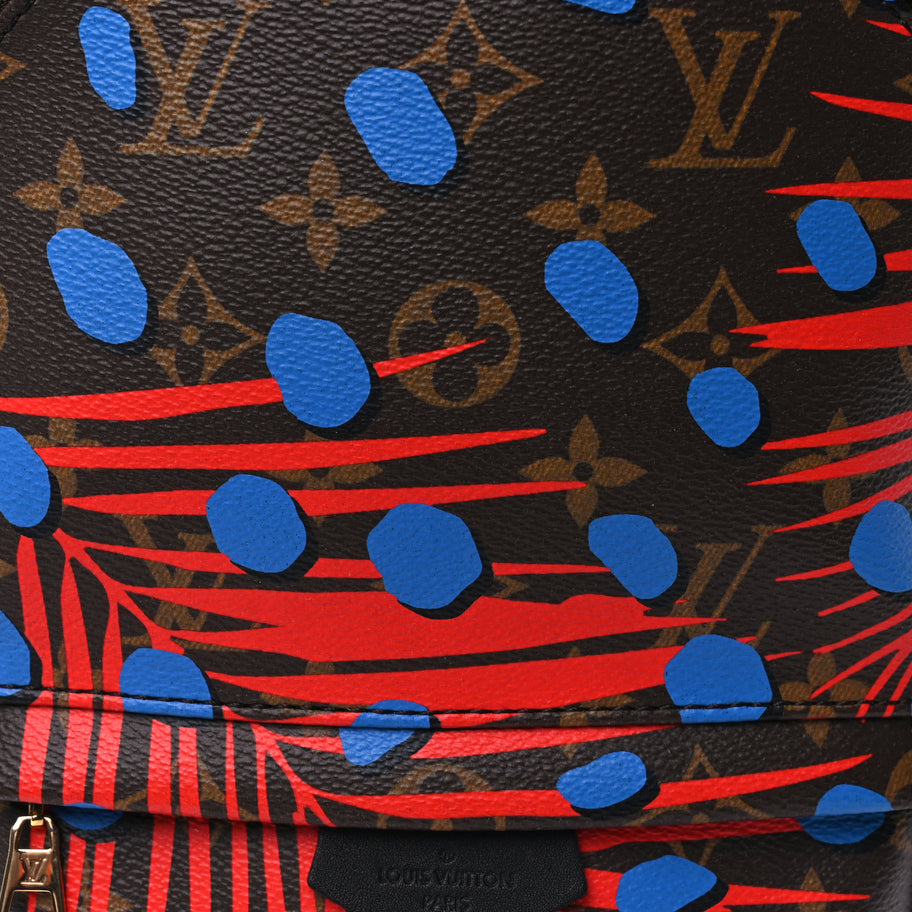 Louis Vuitton Monogram Jungle Dots Palm Springs Backpack PM  Coquelicot Denim Image 6