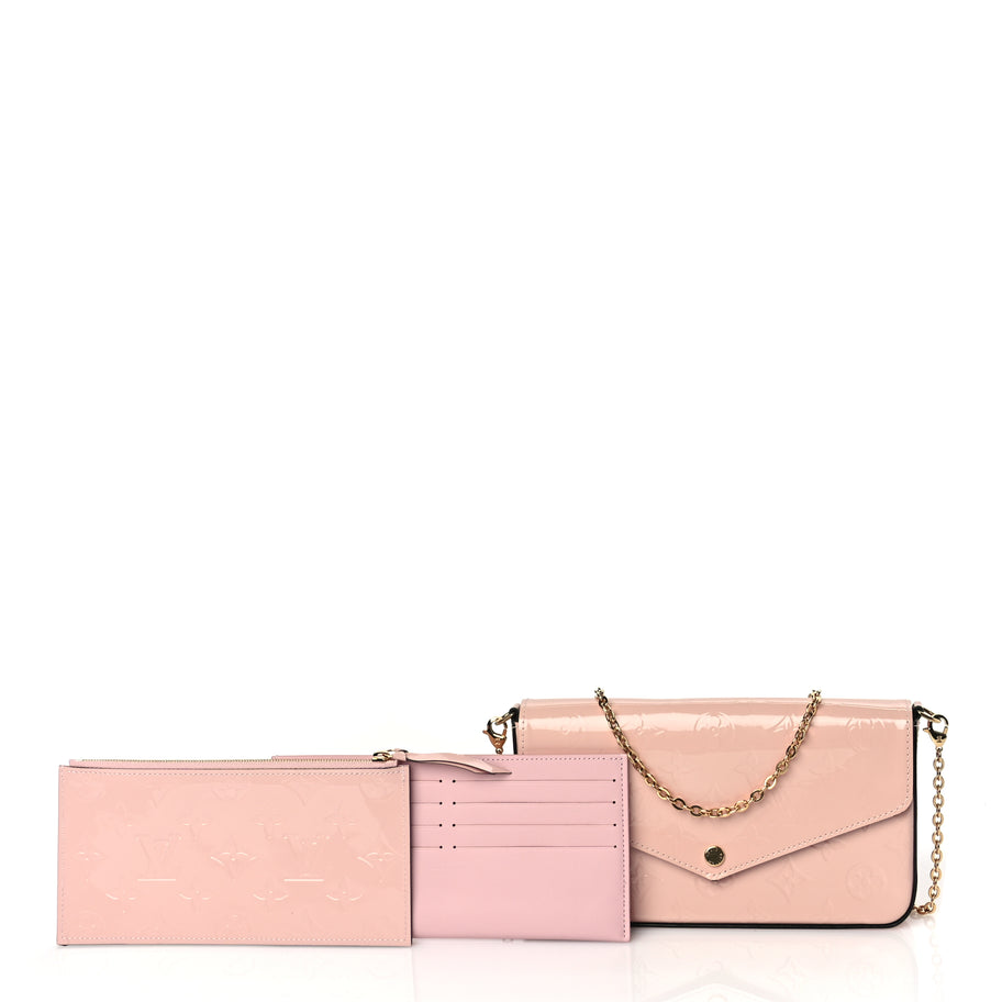 Louis Vuitton Vernis Felicie Chain Wallet  Rose Ballerine Image 9