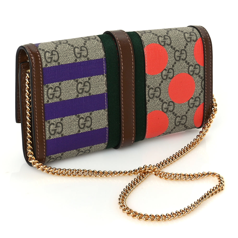Gucci GG Supreme Monogram Geometric Web Jackie 1961 Chain Wallet  Brown Sugar Image 2