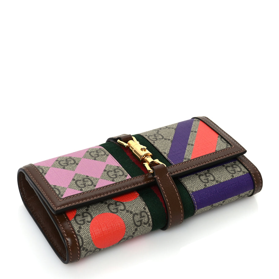 Gucci GG Supreme Monogram Geometric Web Jackie 1961 Chain Wallet  Brown Sugar Image 3