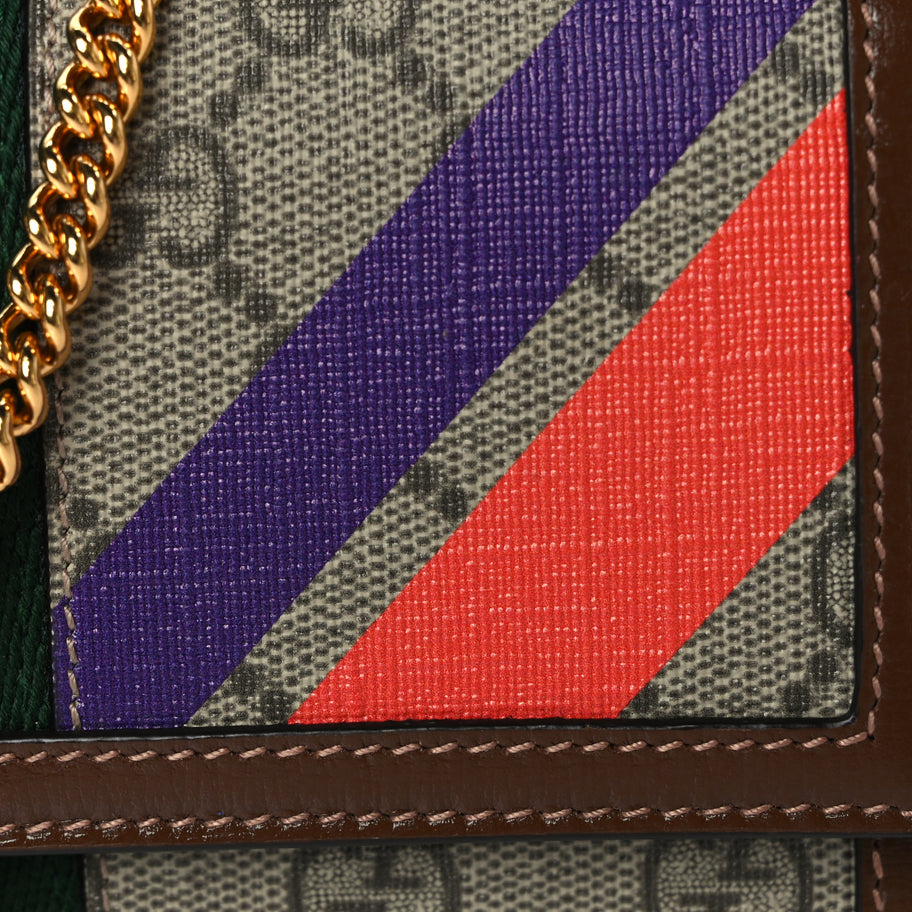 Gucci GG Supreme Monogram Geometric Web Jackie 1961 Chain Wallet  Brown Sugar Image 6