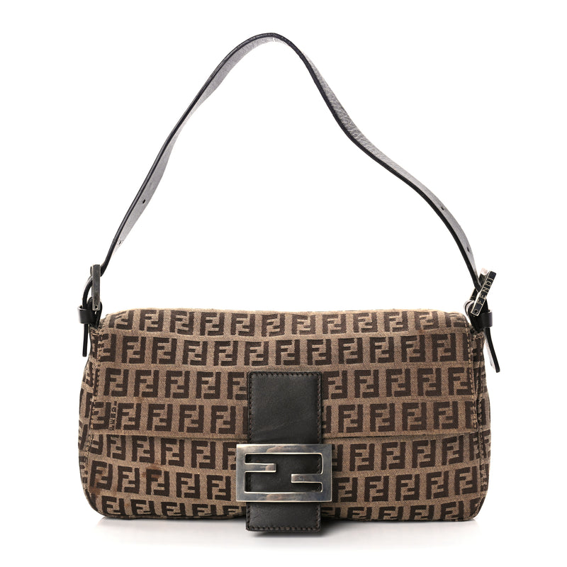  Fendi Zucchino Baguette Toro Mogano Panna