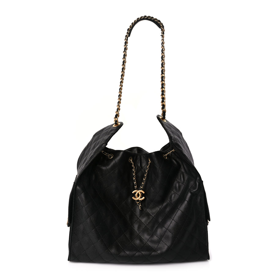 Chanel Caviar Quilted Large Chanel 25 Handbag Black Image 1