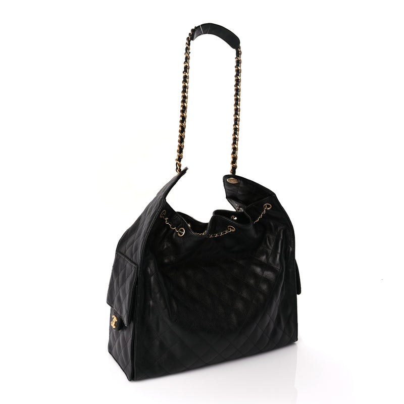  Chanel Caviar Quilted Large Chanel 25 Handbag Black