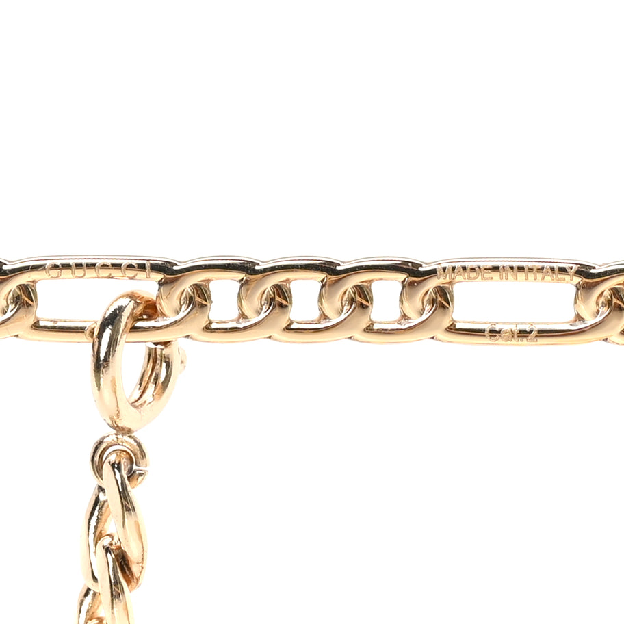 Gucci Aviator Charm Chain Sunglasses GG0727S  Gold Green Image 6