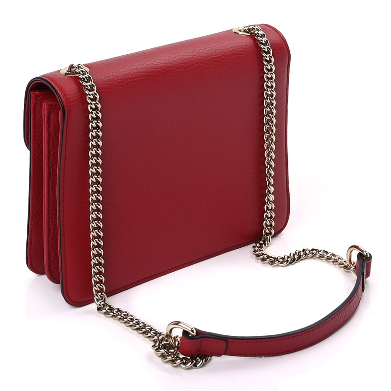  Gucci Dollar Calfskin Small Interlocking G Shoulder Bag Red