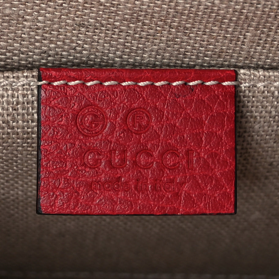 Gucci Dollar Calfskin Small Interlocking G Shoulder Bag Red Image 5