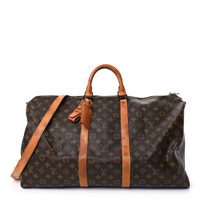  Louis Vuitton Monogram Keepall Bandouliere 55 Brown