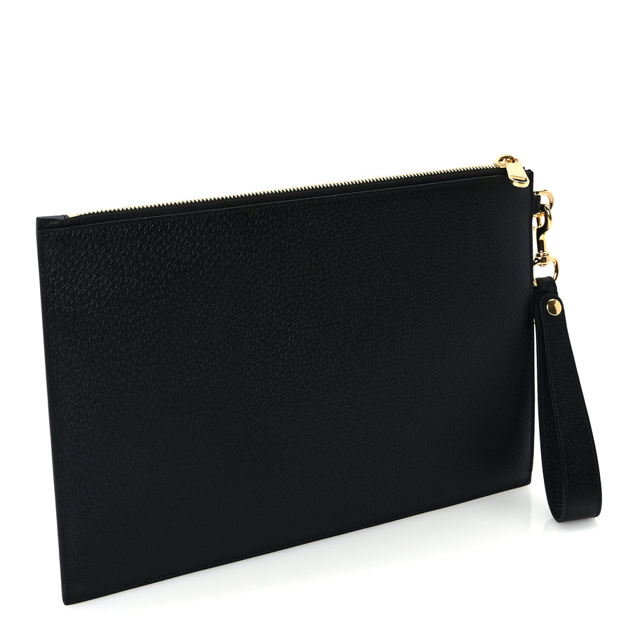 Gucci Calfskin Horsebit 1955 Wristlet Pouch  Black Image 3
