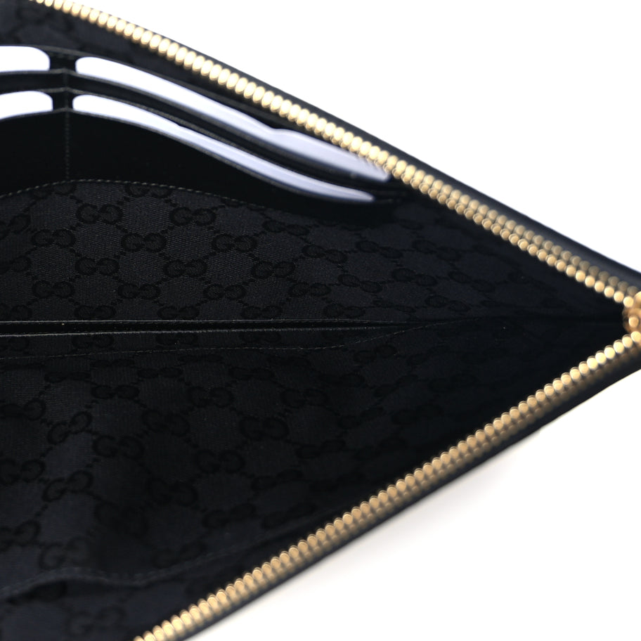 Gucci Calfskin Horsebit 1955 Wristlet Pouch  Black Image 5