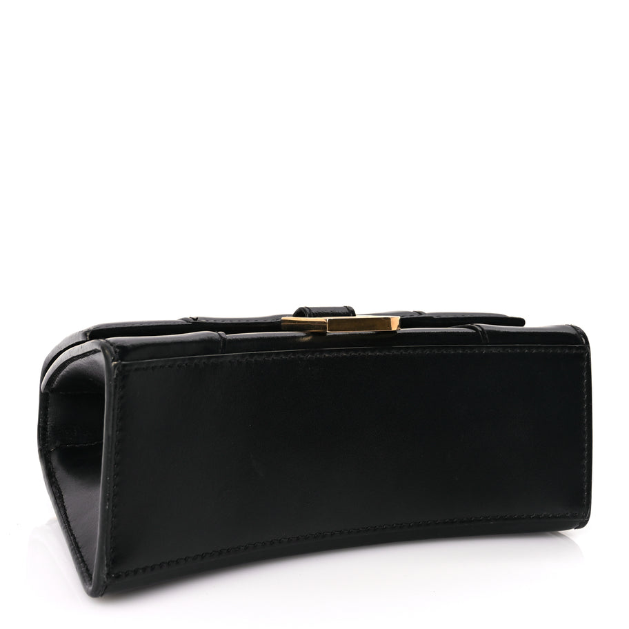 Balenciaga Shiny Box Calfskin Hourglass Top Handle Bag XS Black Image 3