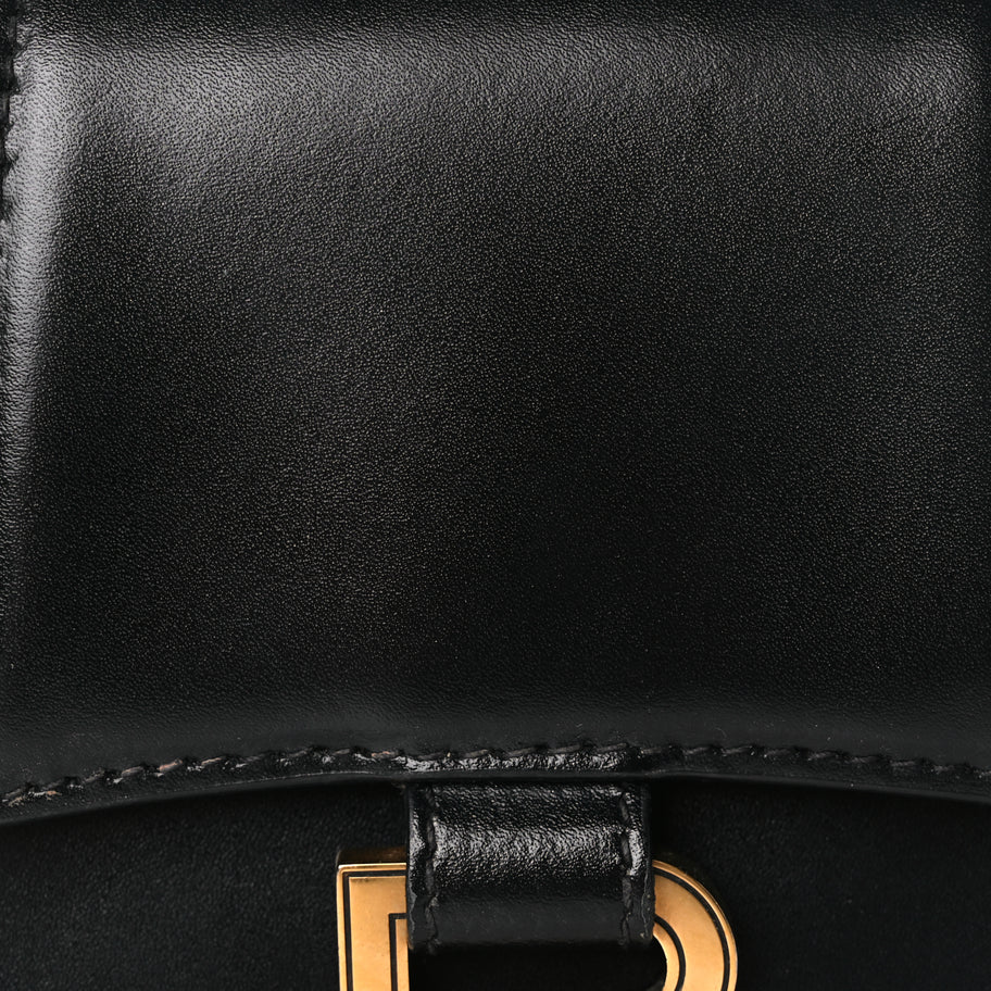 Balenciaga Shiny Box Calfskin Hourglass Top Handle Bag XS Black Image 6