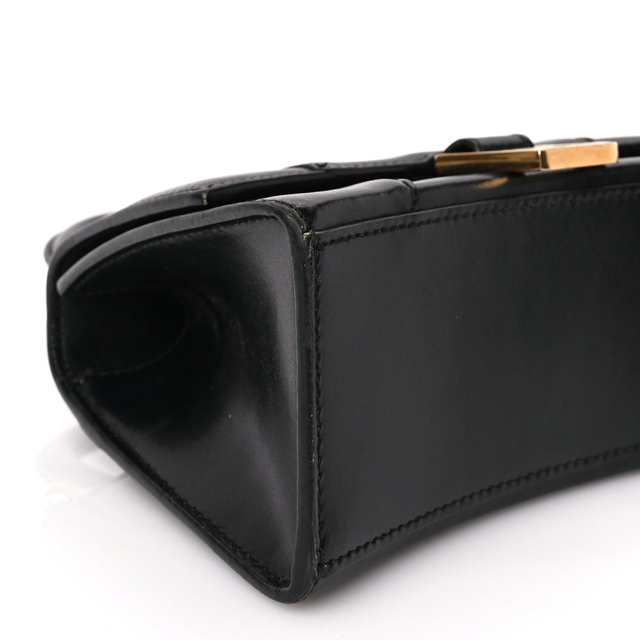 Balenciaga Shiny Box Calfskin Hourglass Top Handle Bag XS Black Image 7
