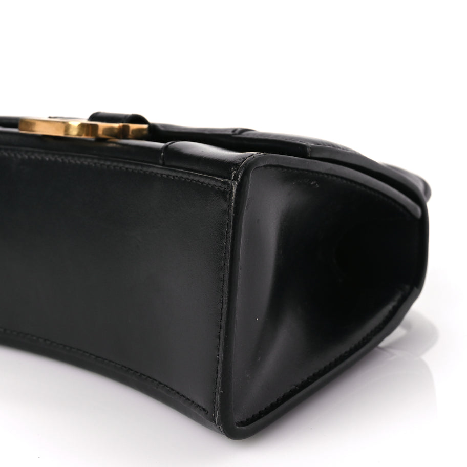 Balenciaga Shiny Box Calfskin Hourglass Top Handle Bag XS Black Image 8