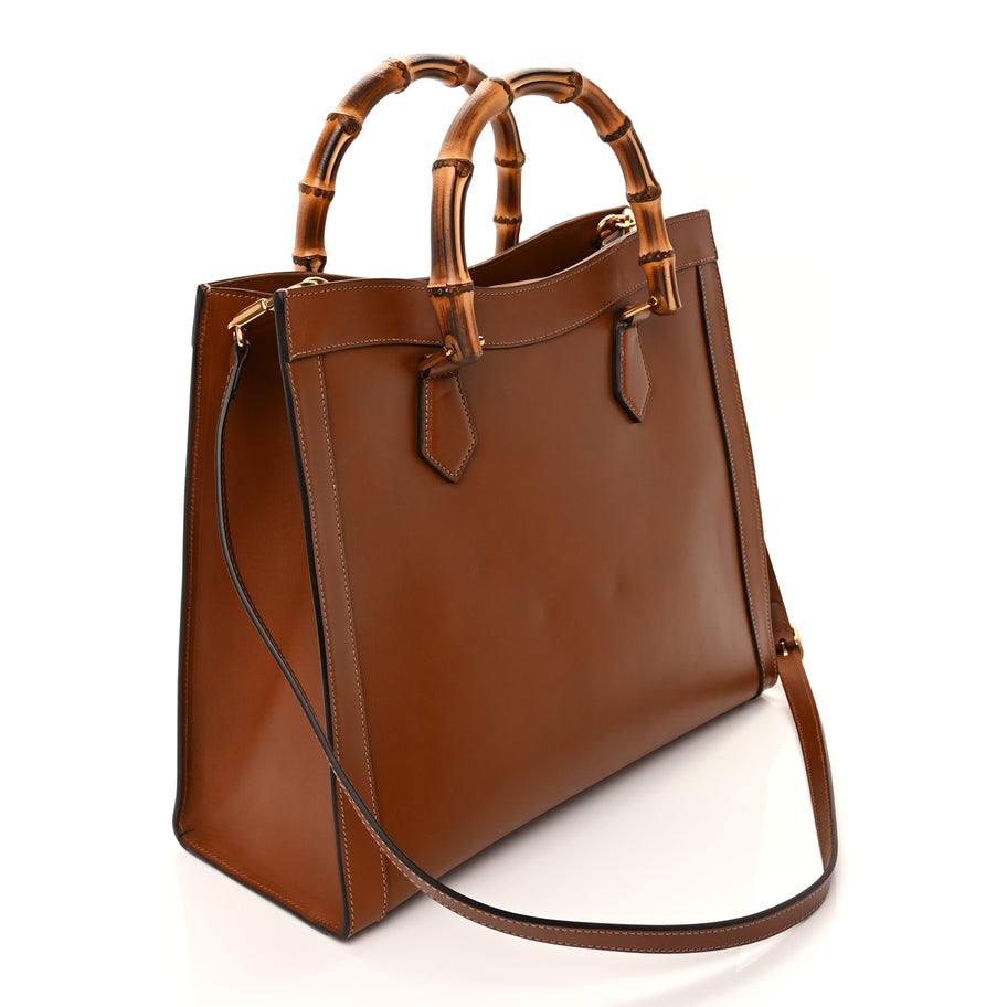 Gucci Charisma Calfskin Gucci Embossed Medium Diana Tote Bag  Peanut Brown Image 2