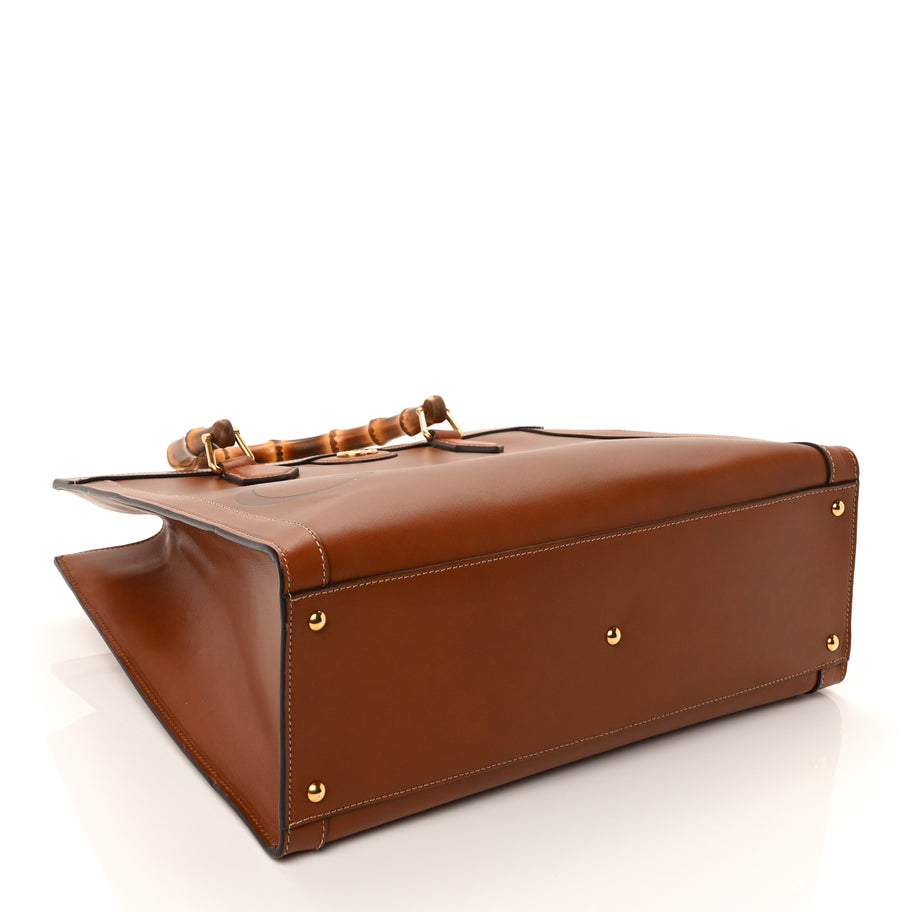 Gucci Charisma Calfskin Gucci Embossed Medium Diana Tote Bag  Peanut Brown Image 3