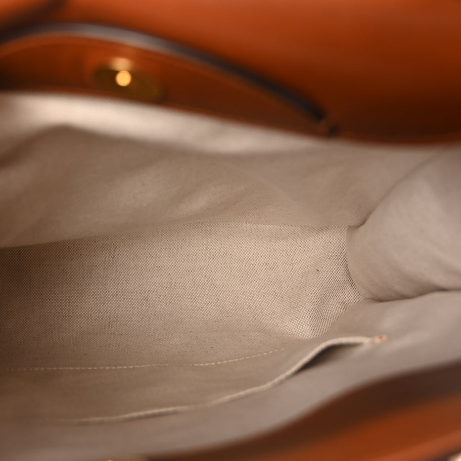 Gucci Charisma Calfskin Gucci Embossed Medium Diana Tote Bag  Peanut Brown Image 4