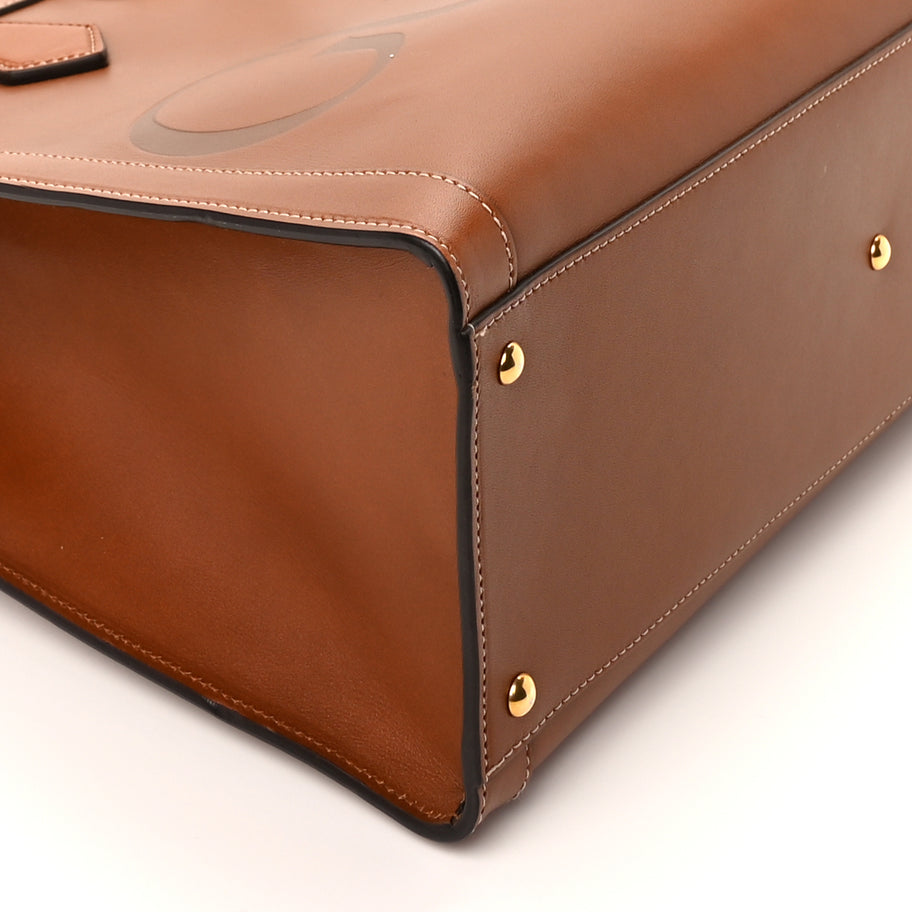 Gucci Charisma Calfskin Gucci Embossed Medium Diana Tote Bag  Peanut Brown Image 7