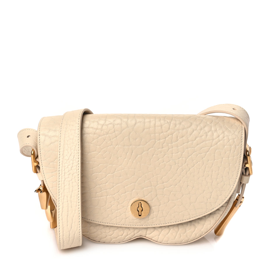 Burberry Grain Calfskin Chess Satchel Bag Beige Image 1