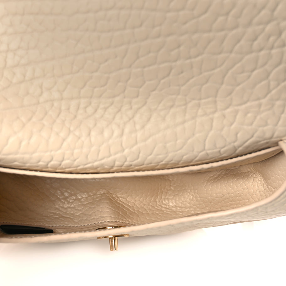 Burberry Grain Calfskin Chess Satchel Bag Beige Image 4