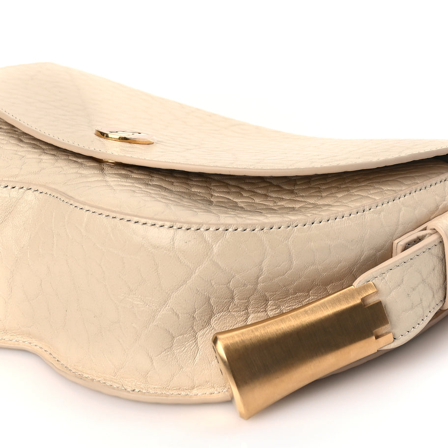 Burberry Grain Calfskin Chess Satchel Bag Beige Image 8