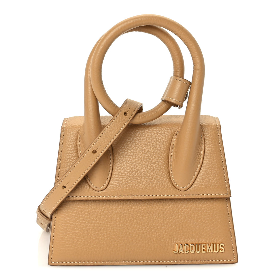 Jacquemus Grained Calfskin Le Chiquito Noeud  Camel Image 1