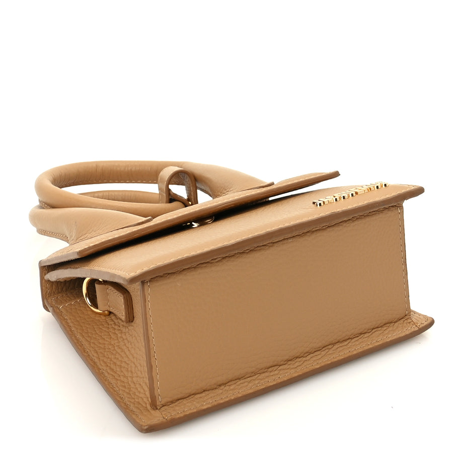 Jacquemus Grained Calfskin Le Chiquito Noeud  Camel Image 3