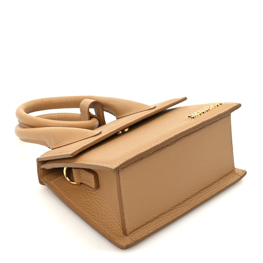 Jacquemus Grained Calfskin Le Chiquito Noeud  Camel Image 7