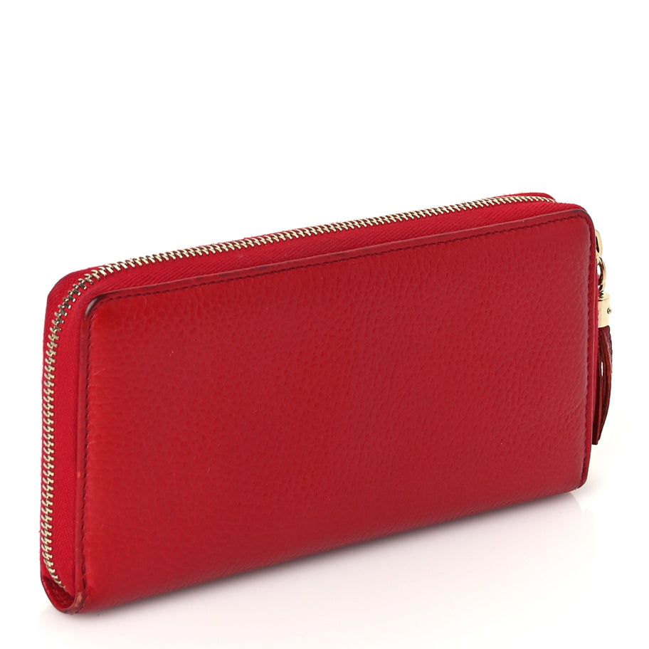 Gucci Pebbled Calfskin Soho Zip Around Wallet Red Image 3