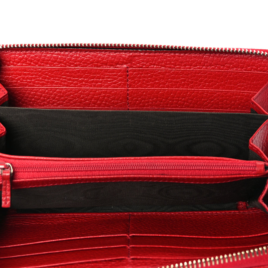 Gucci Pebbled Calfskin Soho Zip Around Wallet Red Image 5