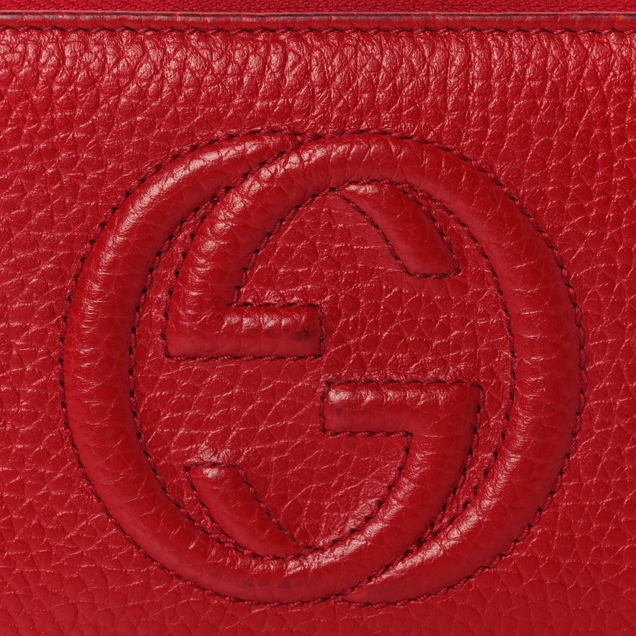 Gucci Pebbled Calfskin Soho Zip Around Wallet Red Image 7