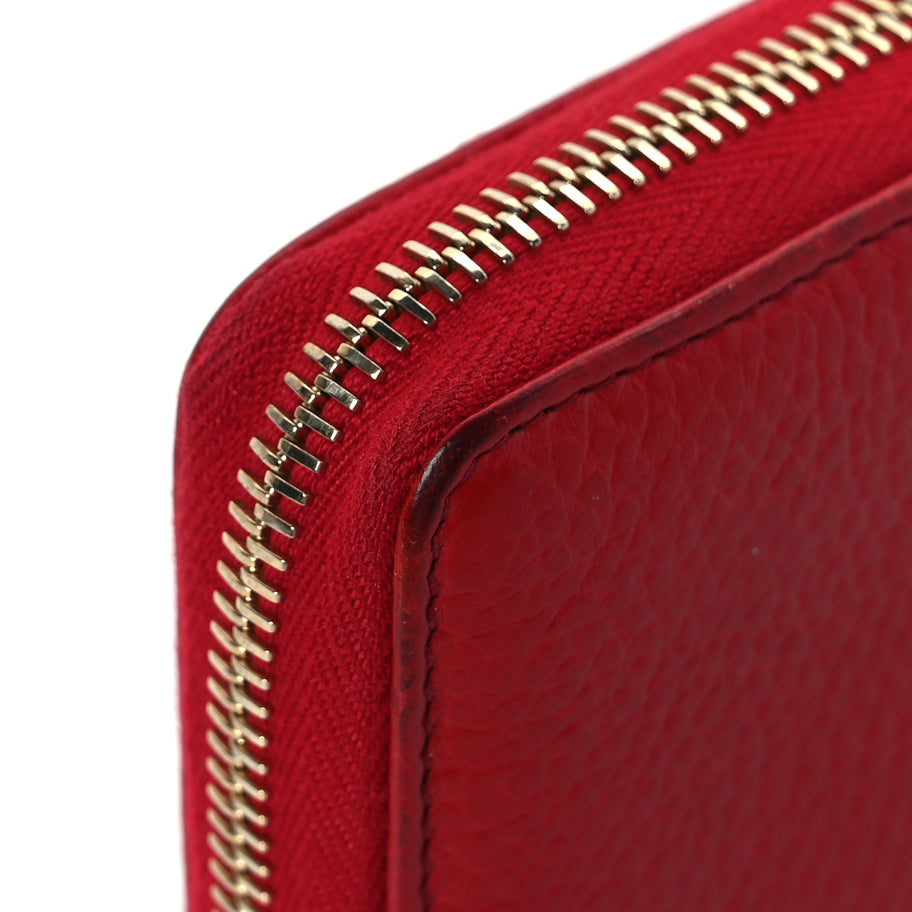 Gucci Pebbled Calfskin Soho Zip Around Wallet Red Image 8