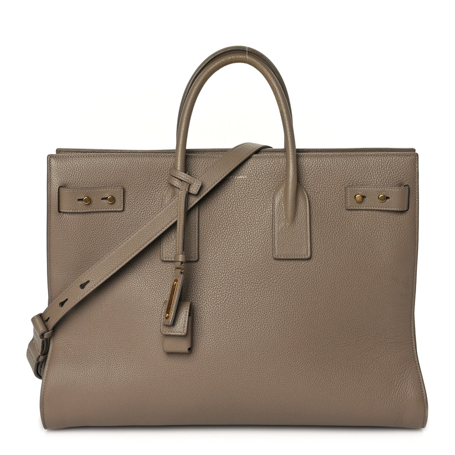 Saint Laurent Calfskin Large Souple Sac De Jour Dark Beige Image 1