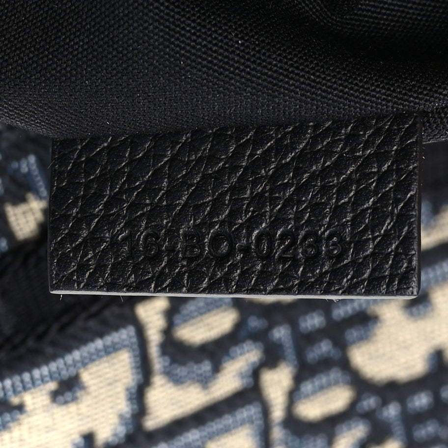 Christian Dior Grained Calfskin Oblique Scarab Sling Bag Blue Black Image 6