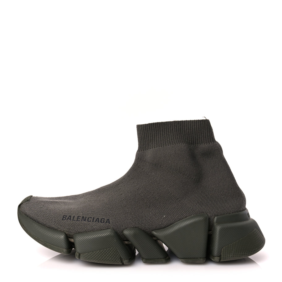 Balenciaga Technical 3D Recycled Knit Womens Speed 2.0 Sneakers 37 Monocolor Dark Kaki Image 1