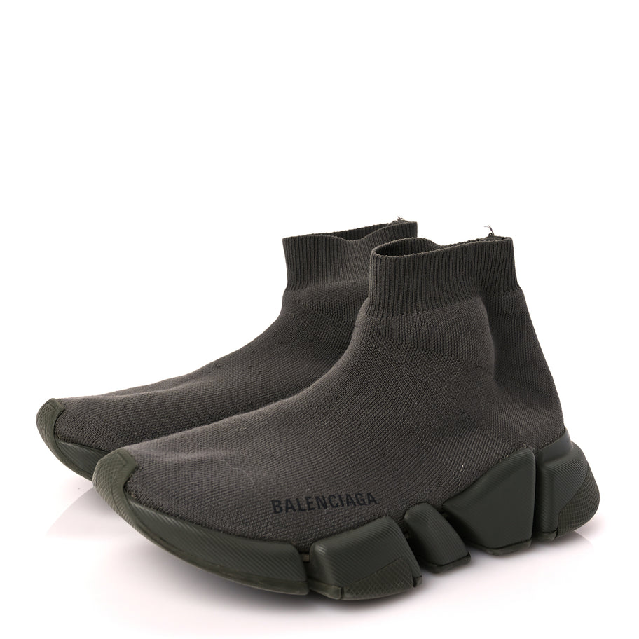 Balenciaga Technical 3D Recycled Knit Womens Speed 2.0 Sneakers 37 Monocolor Dark Kaki Image 4