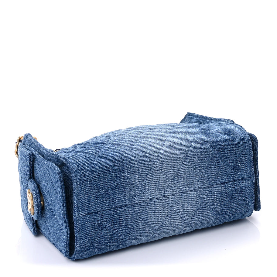 Chanel Washed Denim Quilted Mini Chanel 25 Handbag  Blue Image 3