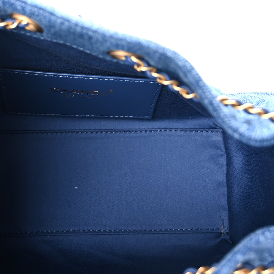 Chanel Washed Denim Quilted Mini Chanel 25 Handbag  Blue Image 4