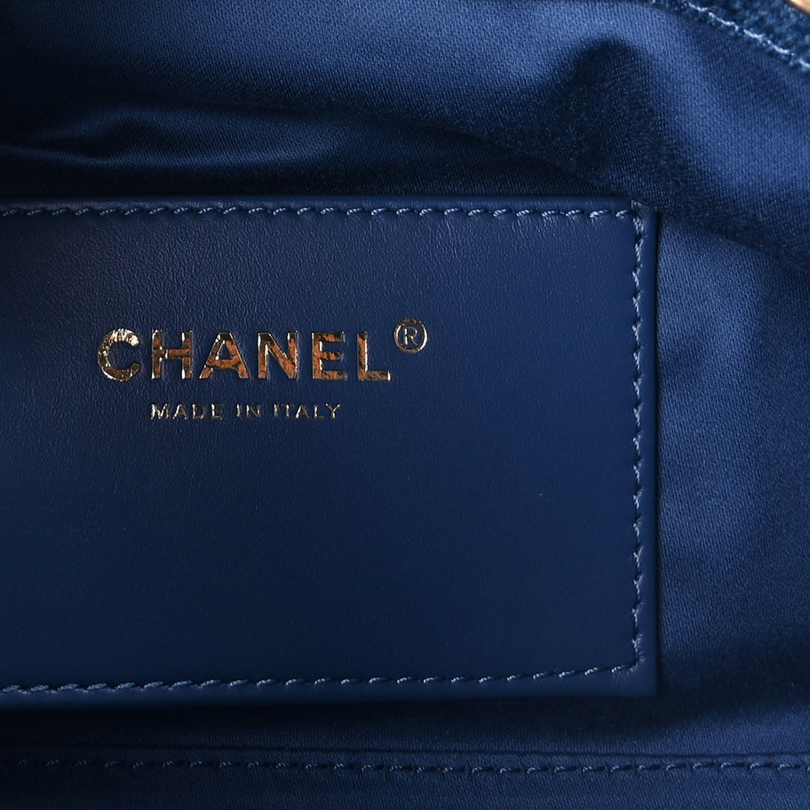 Chanel Washed Denim Quilted Mini Chanel 25 Handbag  Blue Image 5