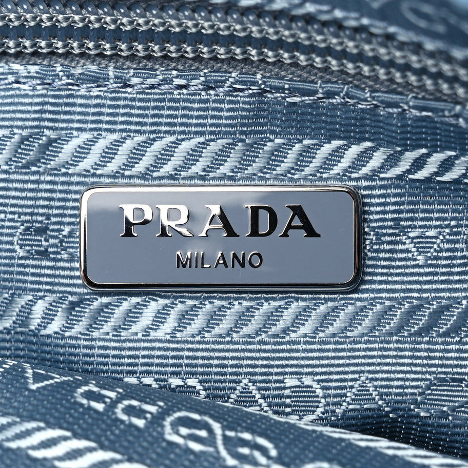 Prada Re-Nylon Vela Saffiano Mini Pochette Bag Celeste Image 5