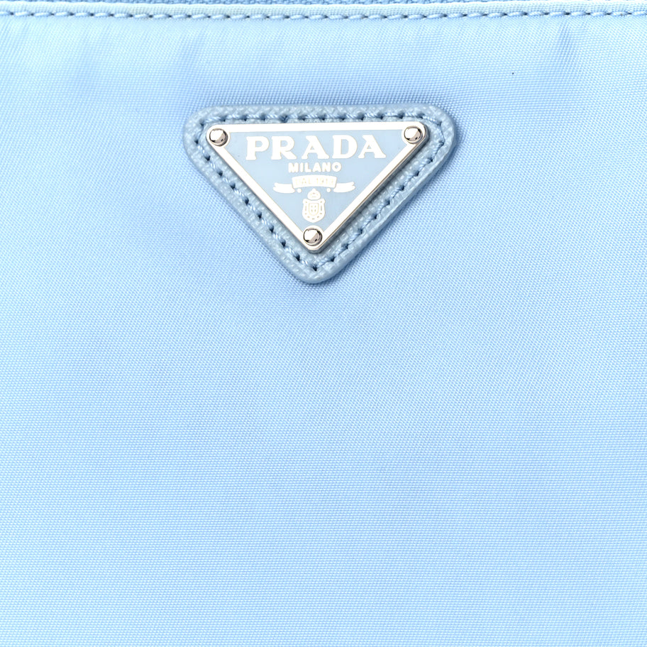Prada Re-Nylon Vela Saffiano Mini Pochette Bag Celeste Image 7