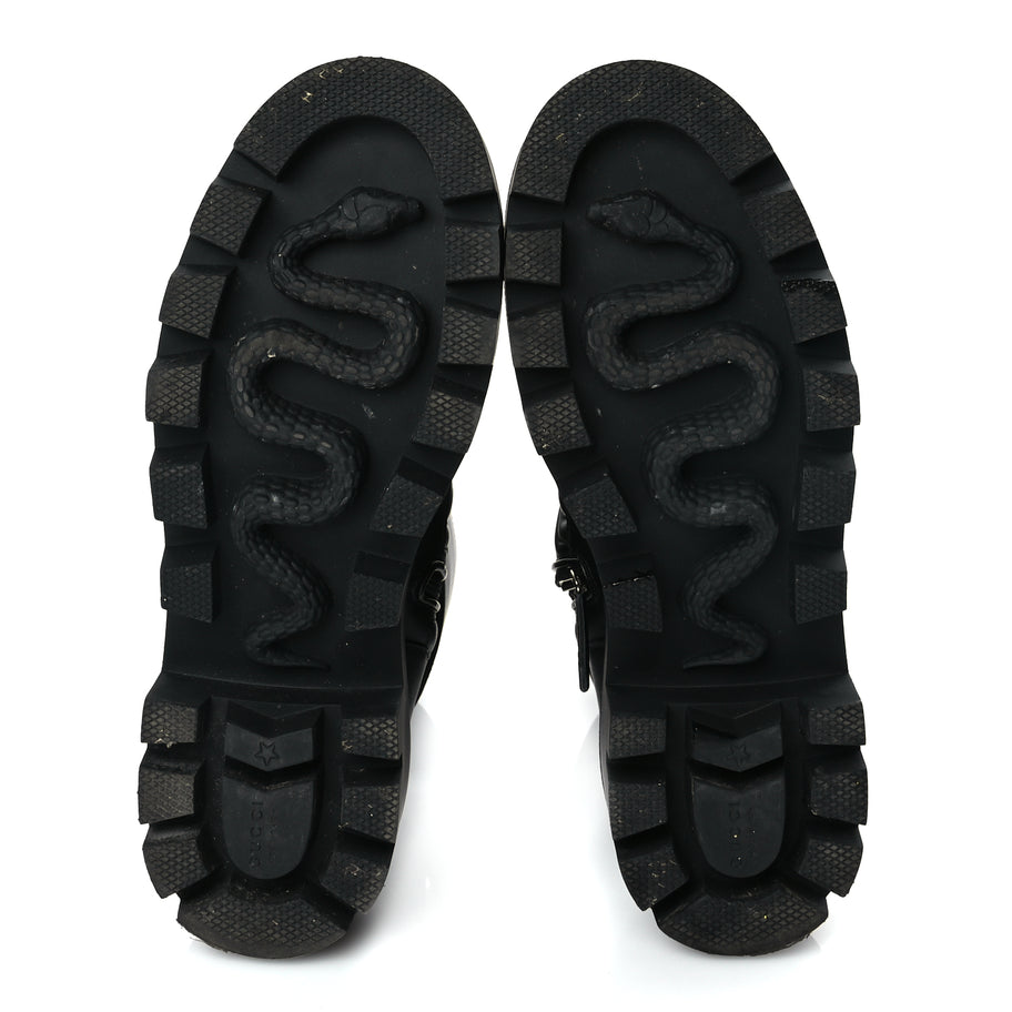 Gucci Nappa Frances GG Matelasse Platform Combat Boots 37 Black Image 5