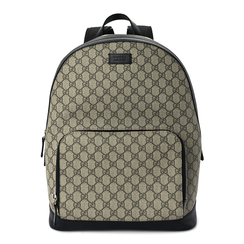  Gucci GG Supreme Monogram Medium Backpack  Black