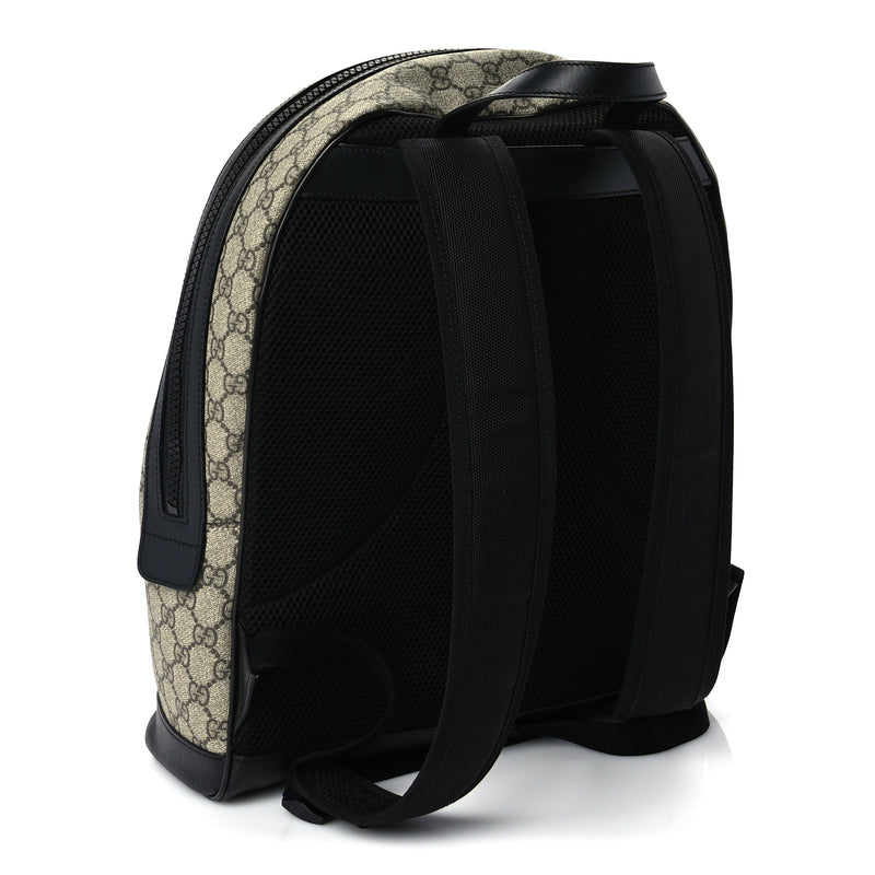  Gucci GG Supreme Monogram Medium Backpack  Black
